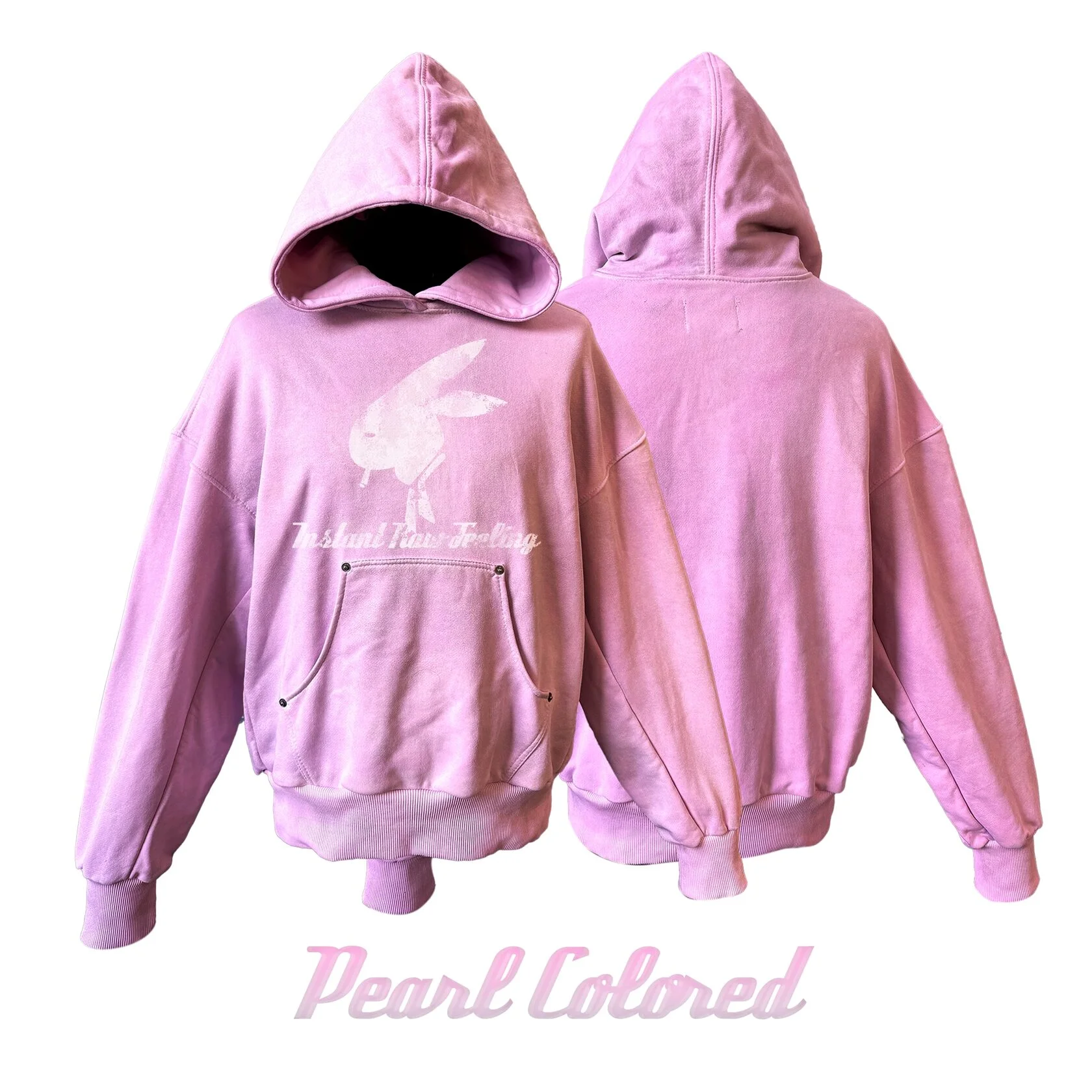 Hoodie "Instant Raw Feeling" Pearl Colored