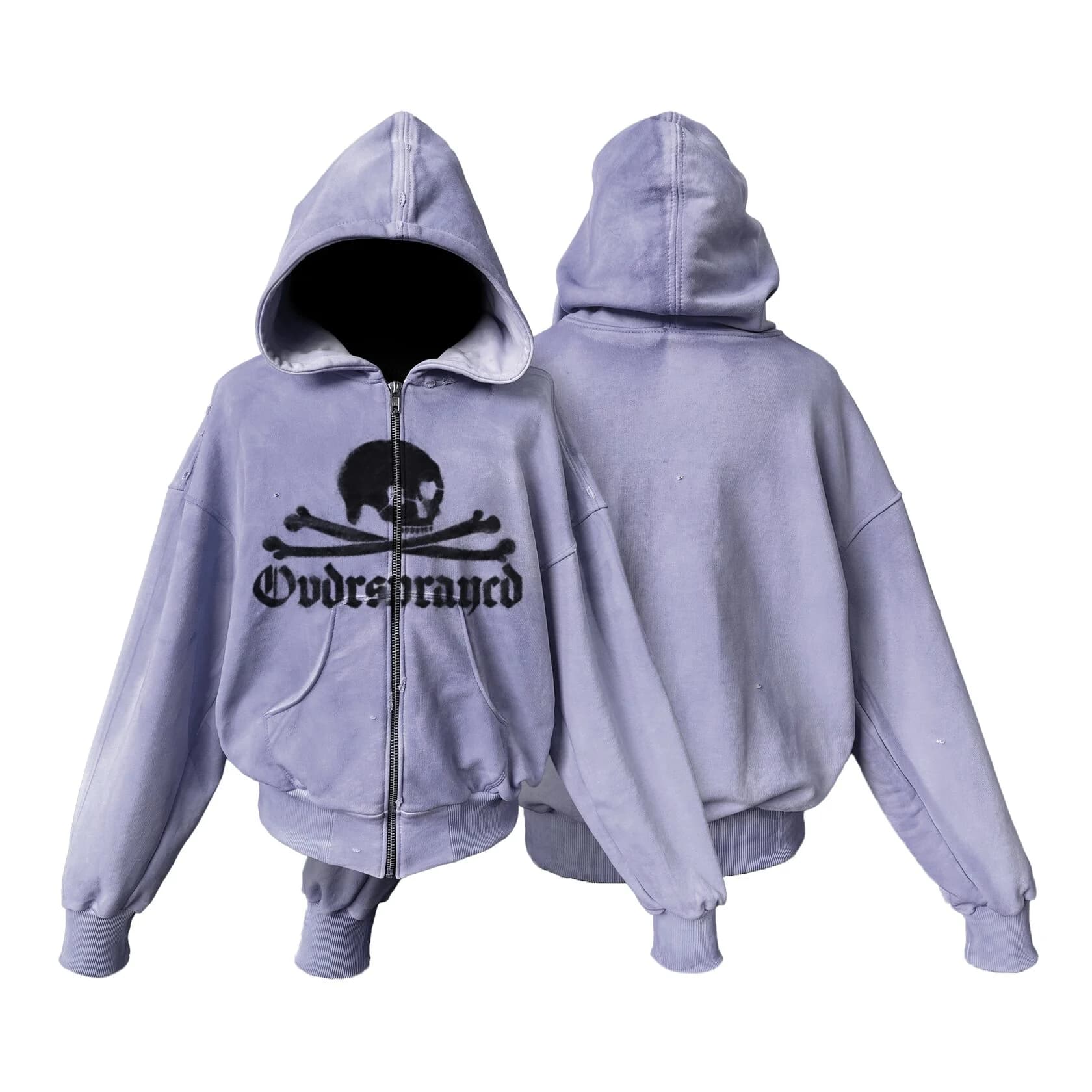 Zip Hoodie "Oversprayed" Violet