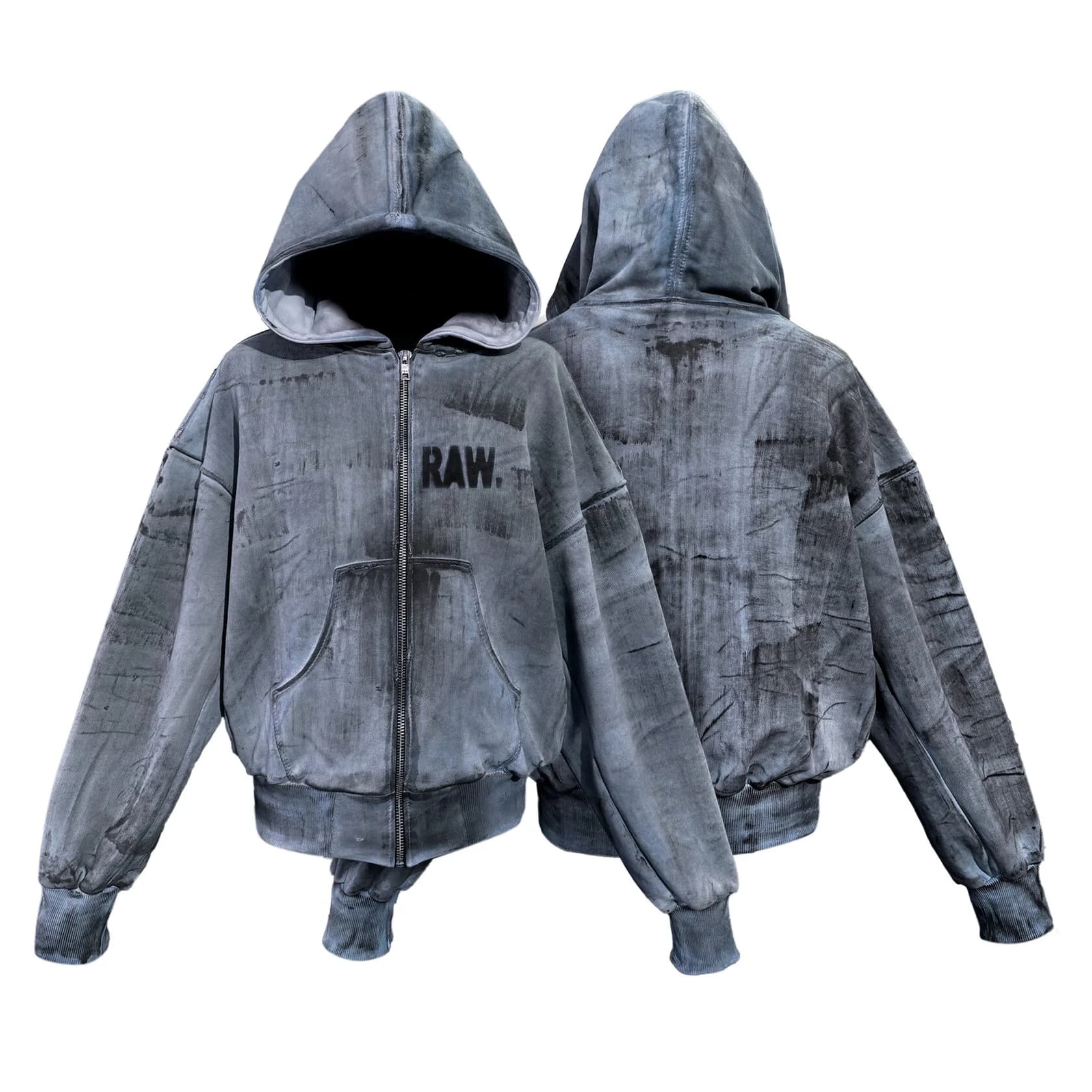 Zip Hoodie "Splash" Blue