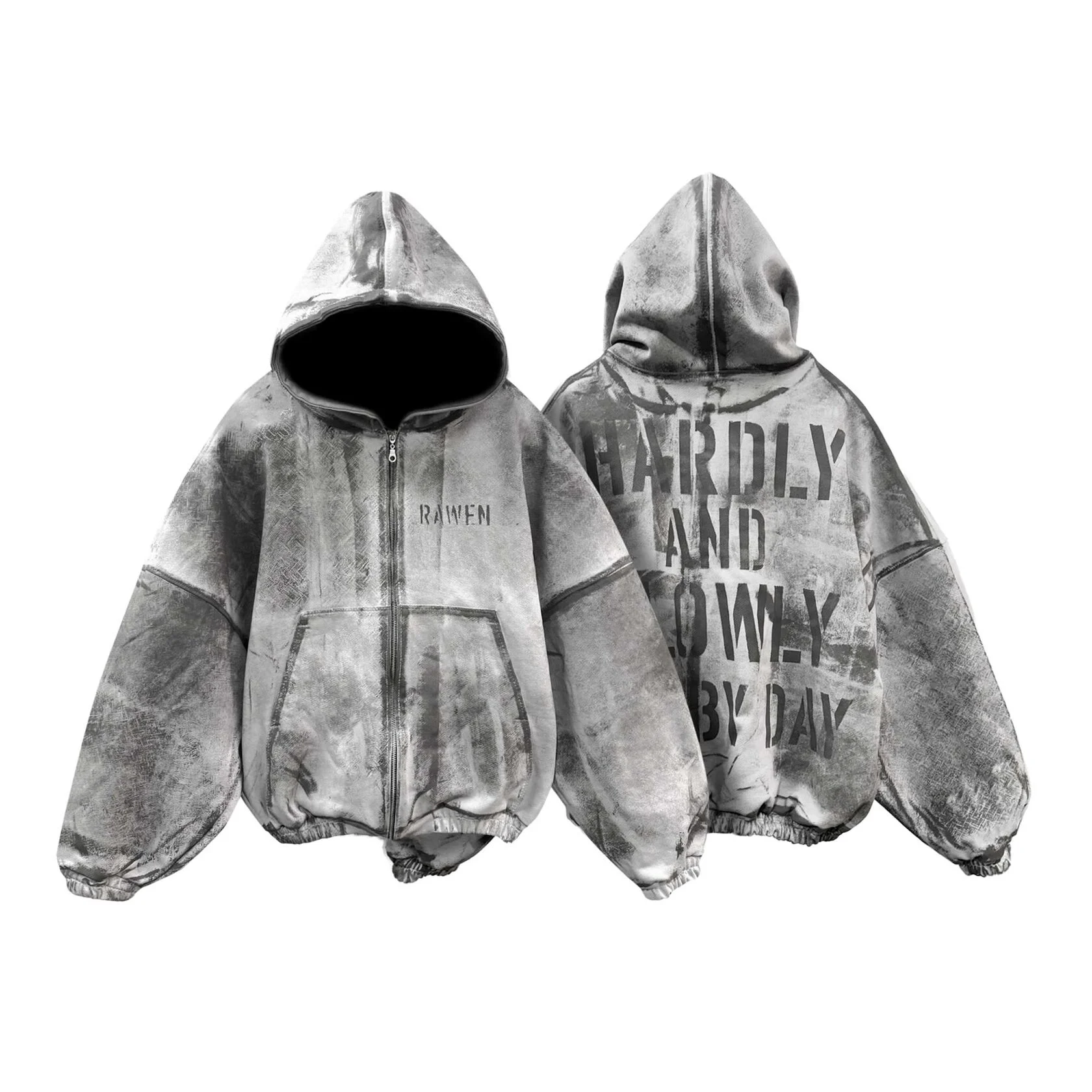 Zip Hoodie "Hardly and Slowly" 500gr