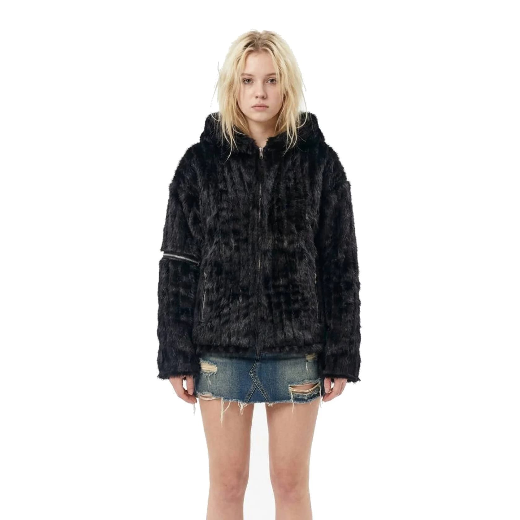 FARINJ black furcoat